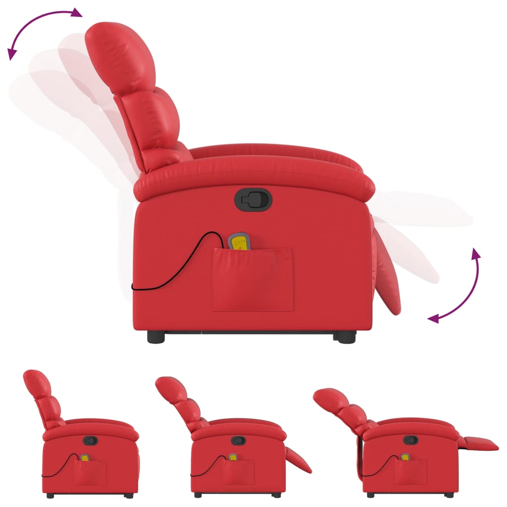 Sta-op-massagestoel verstelbaar kunstleer rood is nu te koop bij PeponiXL, paradijselijk wonen!