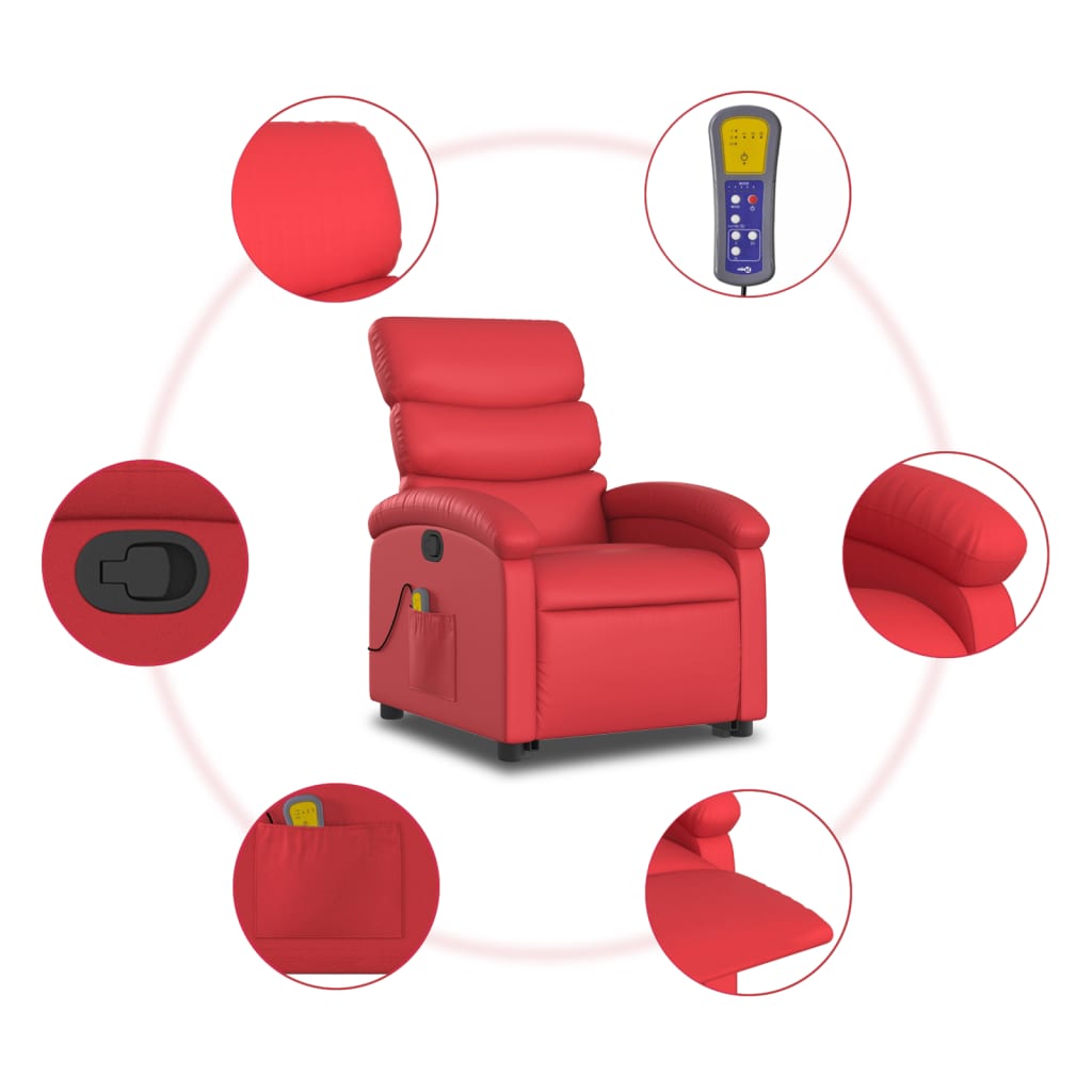 Sta-op-massagestoel verstelbaar kunstleer rood is nu te koop bij PeponiXL, paradijselijk wonen!