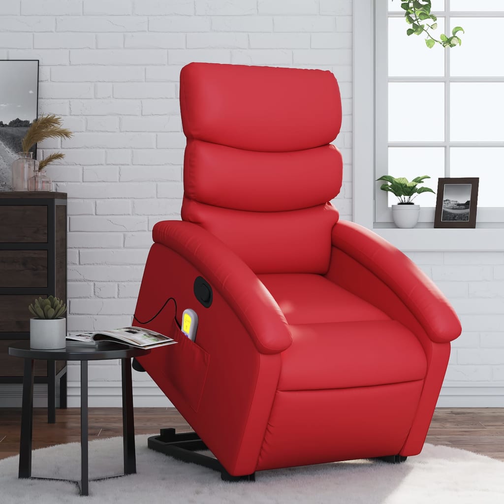 Sta-op-massagestoel verstelbaar kunstleer rood is nu te koop bij PeponiXL, paradijselijk wonen!