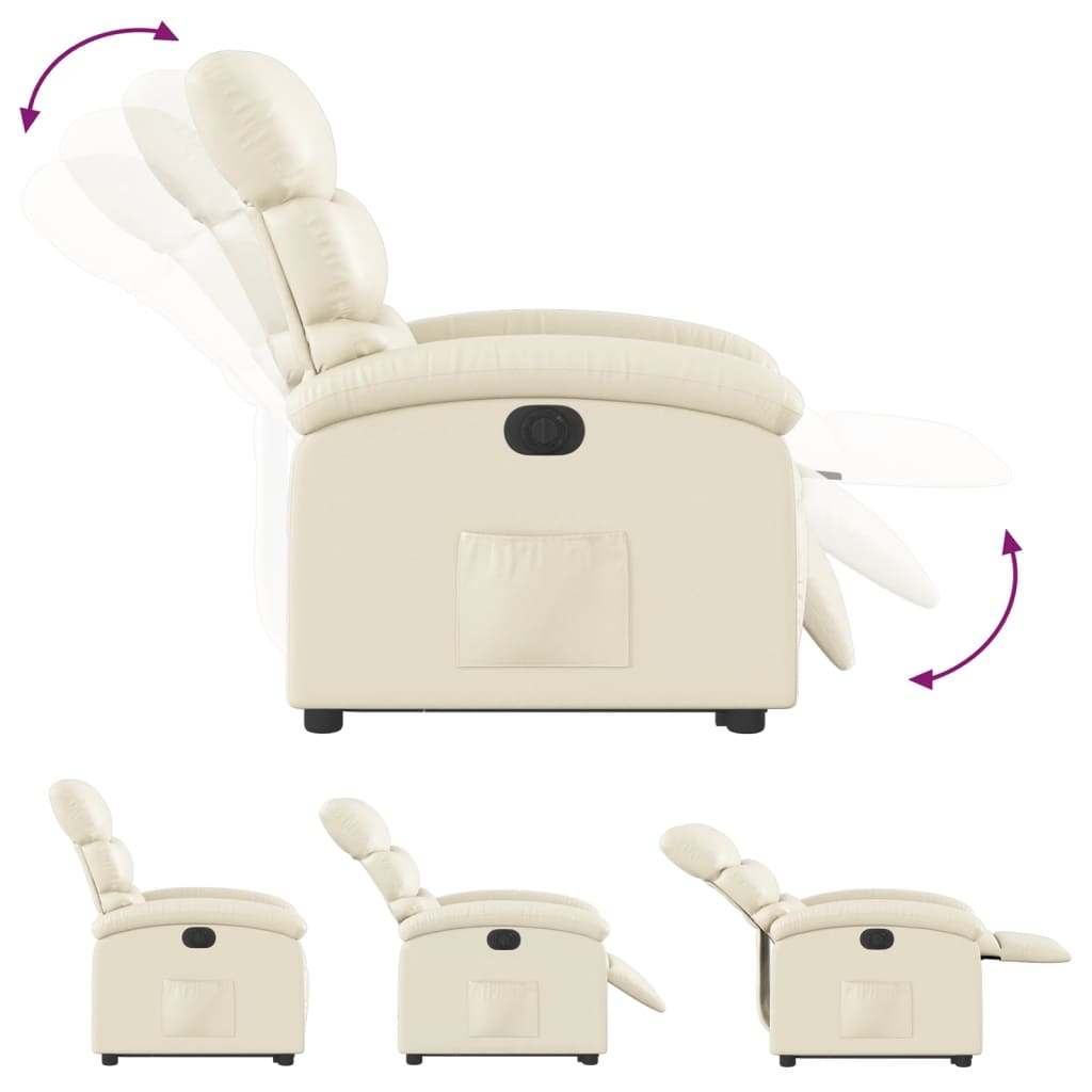 Sta-op-stoel elektrisch kunstleer crèmekleurig is nu te koop bij PeponiXL, paradijselijk wonen!