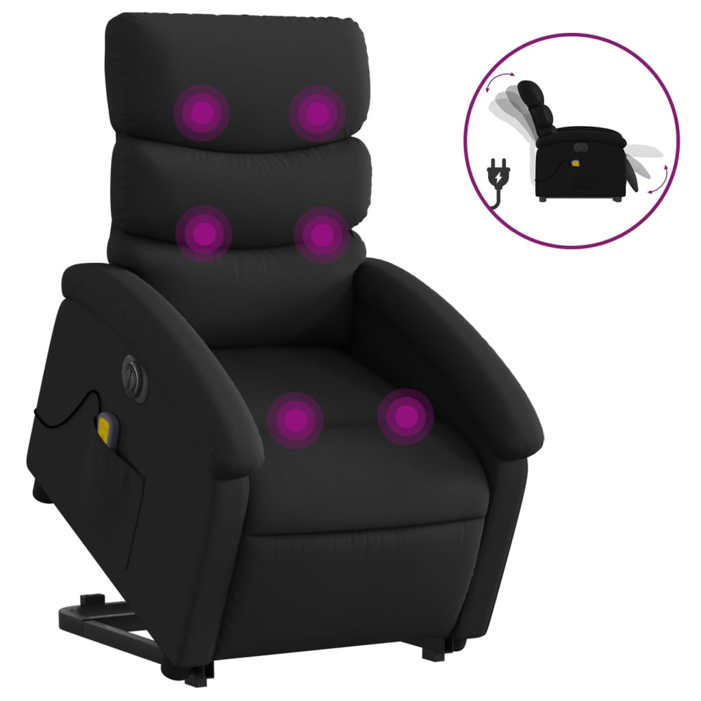 Sta-op-massagestoel elektrisch kunstleer zwart is nu te koop bij PeponiXL, paradijselijk wonen!