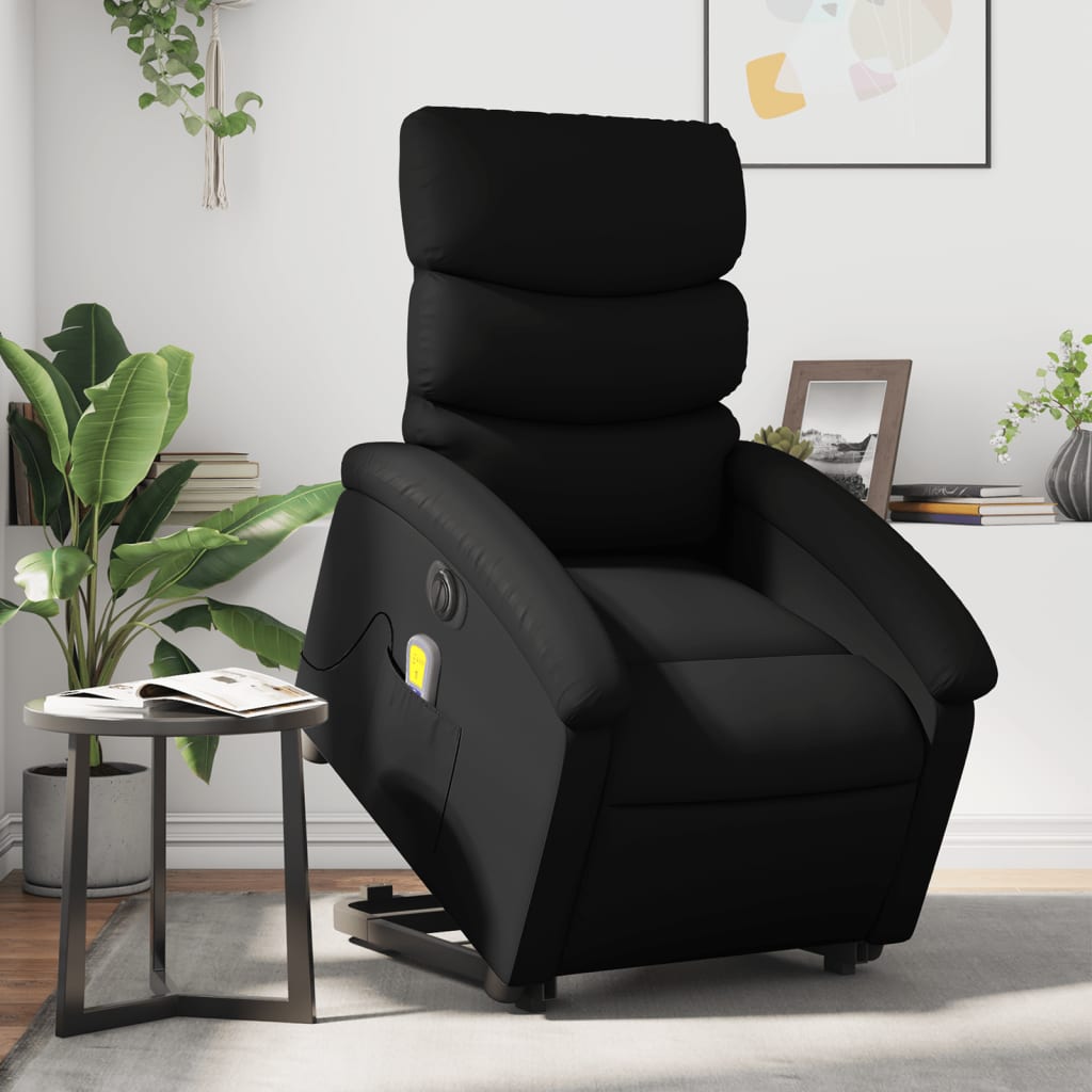 Sta-op-massagestoel elektrisch kunstleer zwart is nu te koop bij PeponiXL, paradijselijk wonen!