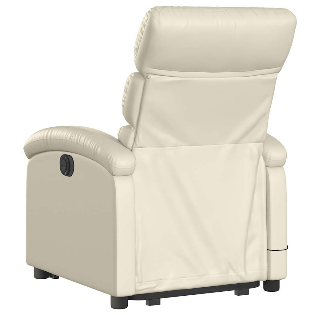 Sta-op-massagestoel elektrisch kunstleer crèmekleurig is nu te koop bij PeponiXL, paradijselijk wonen!