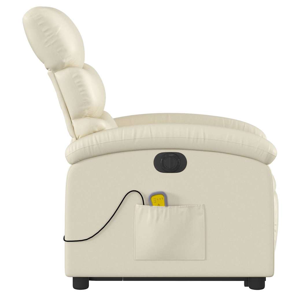 Sta-op-massagestoel elektrisch kunstleer crèmekleurig is nu te koop bij PeponiXL, paradijselijk wonen!