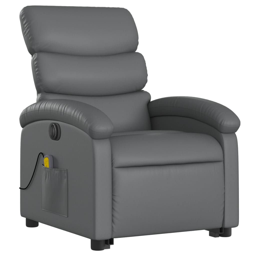 Sta-op-massagestoel elektrisch kunstleer grijs is nu te koop bij PeponiXL, paradijselijk wonen!