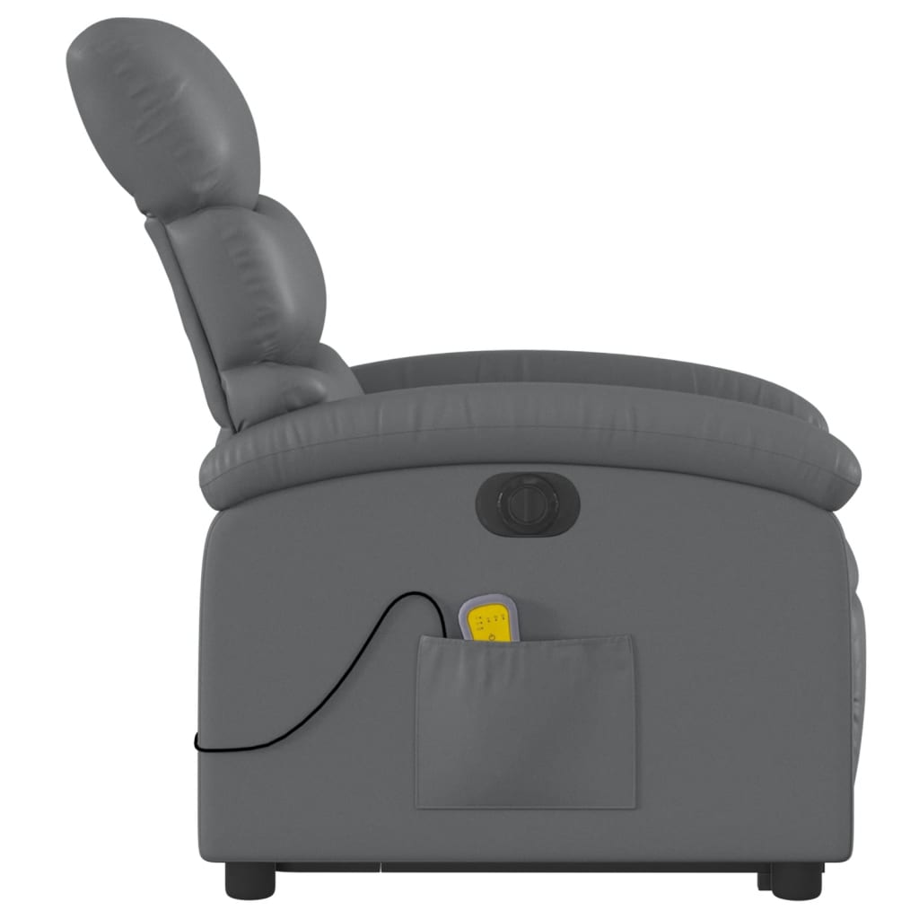 Sta-op-massagestoel elektrisch kunstleer grijs is nu te koop bij PeponiXL, paradijselijk wonen!
