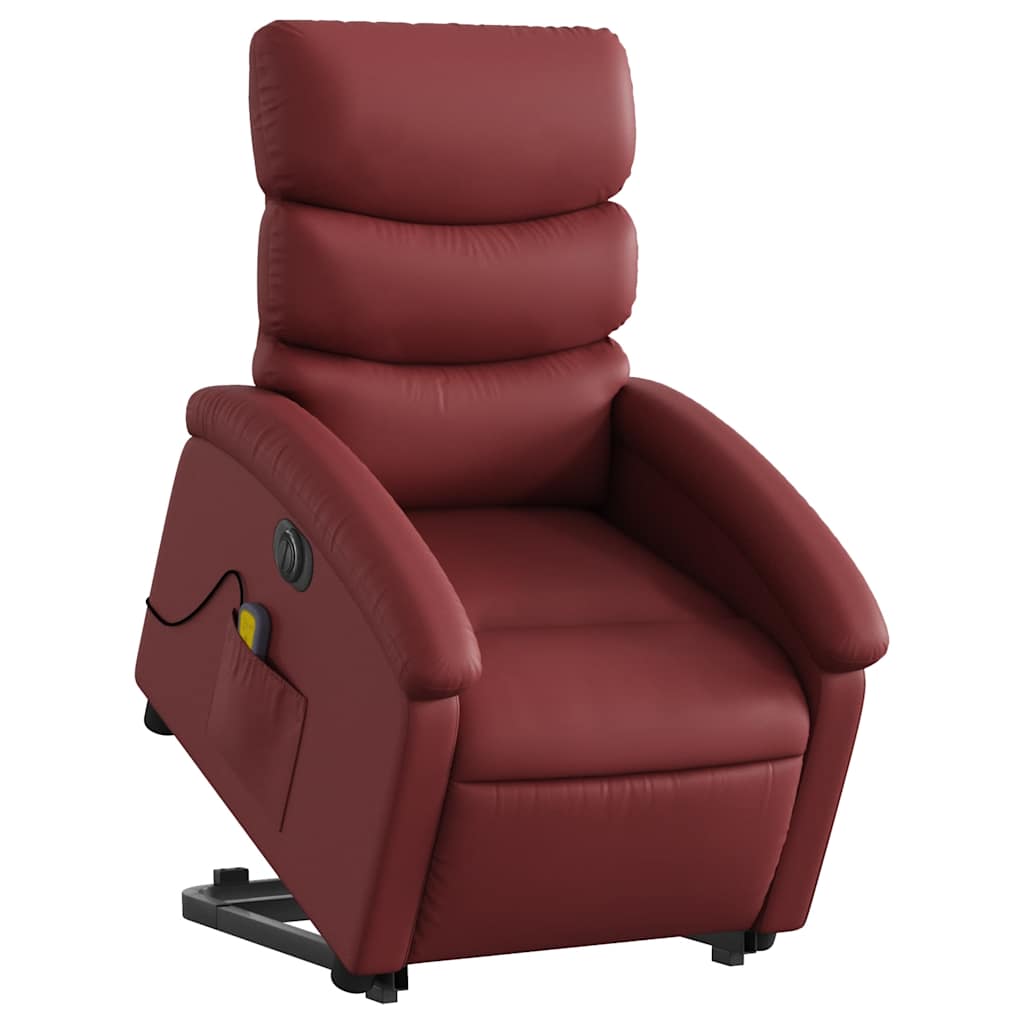 Sta-op-massagestoel elektrisch kunstleer wijnrood is nu te koop bij PeponiXL, paradijselijk wonen!