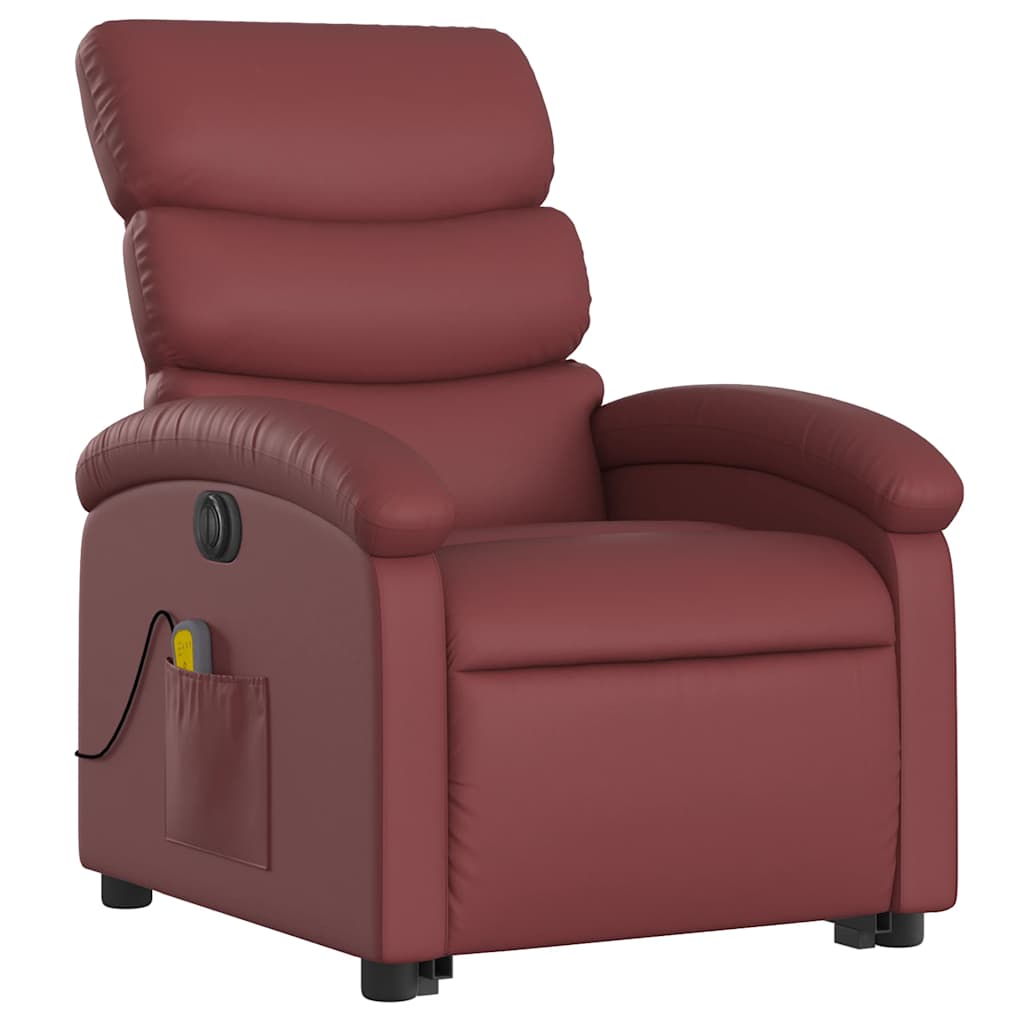 Sta-op-massagestoel elektrisch kunstleer wijnrood is nu te koop bij PeponiXL, paradijselijk wonen!