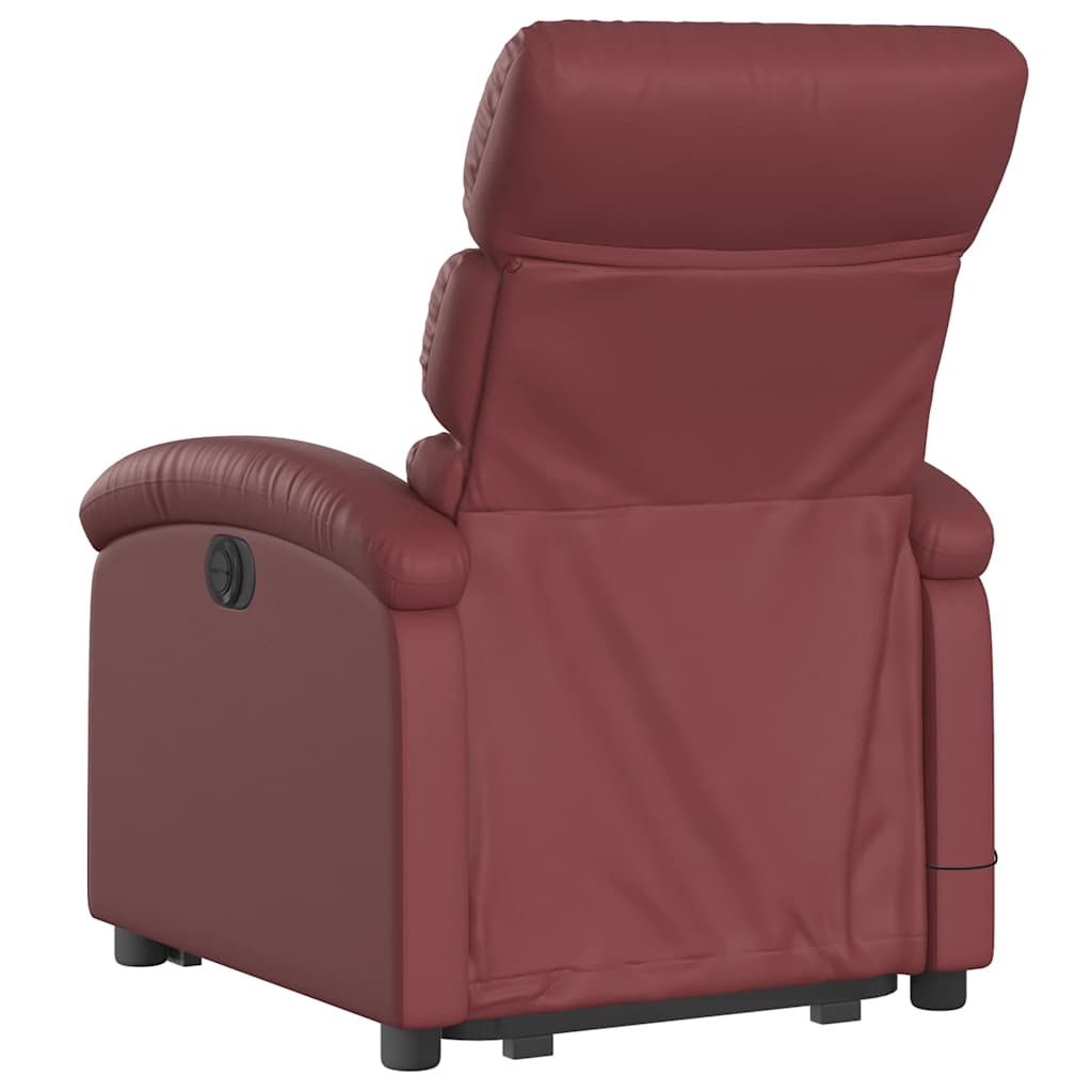 Sta-op-massagestoel elektrisch kunstleer wijnrood is nu te koop bij PeponiXL, paradijselijk wonen!