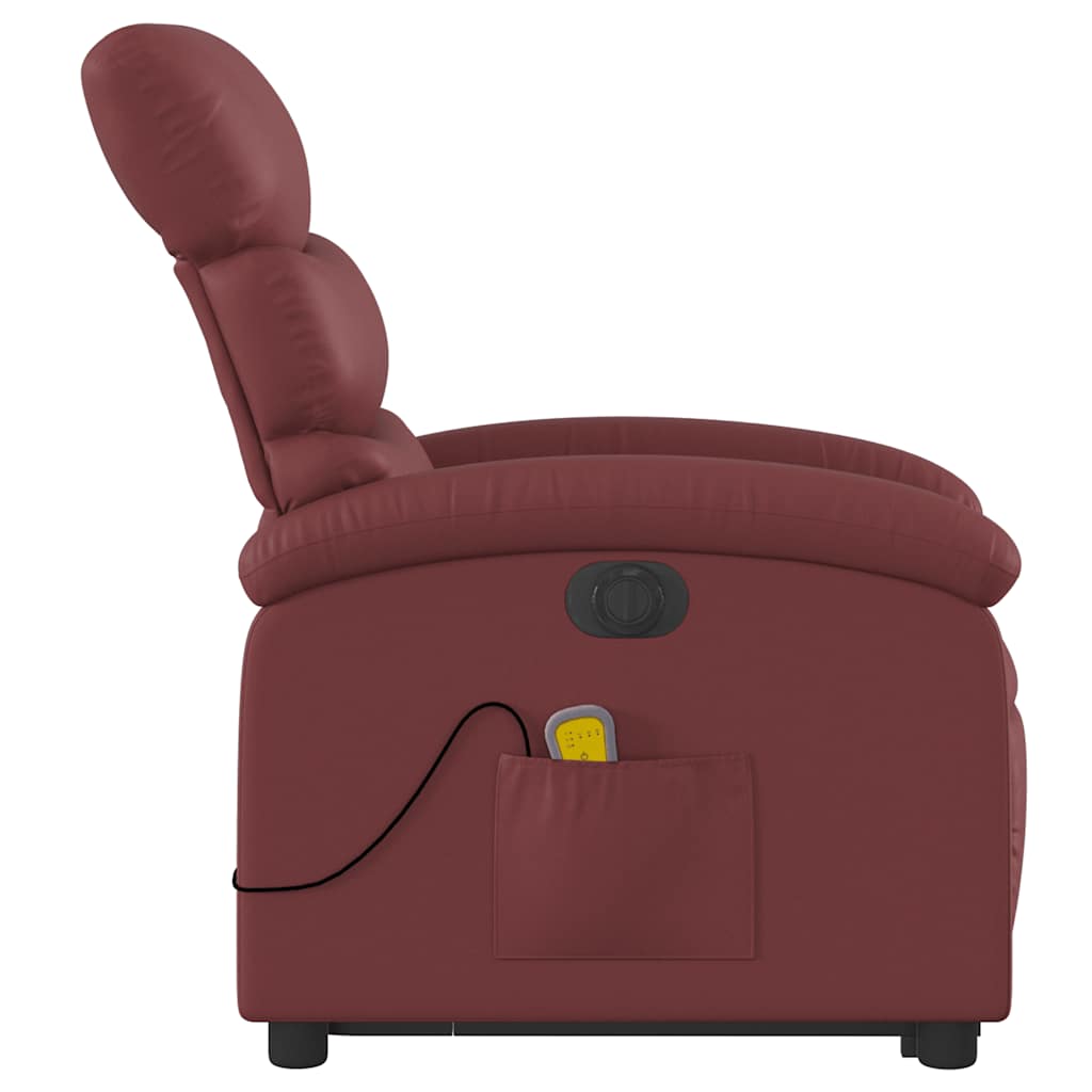 Sta-op-massagestoel elektrisch kunstleer wijnrood is nu te koop bij PeponiXL, paradijselijk wonen!
