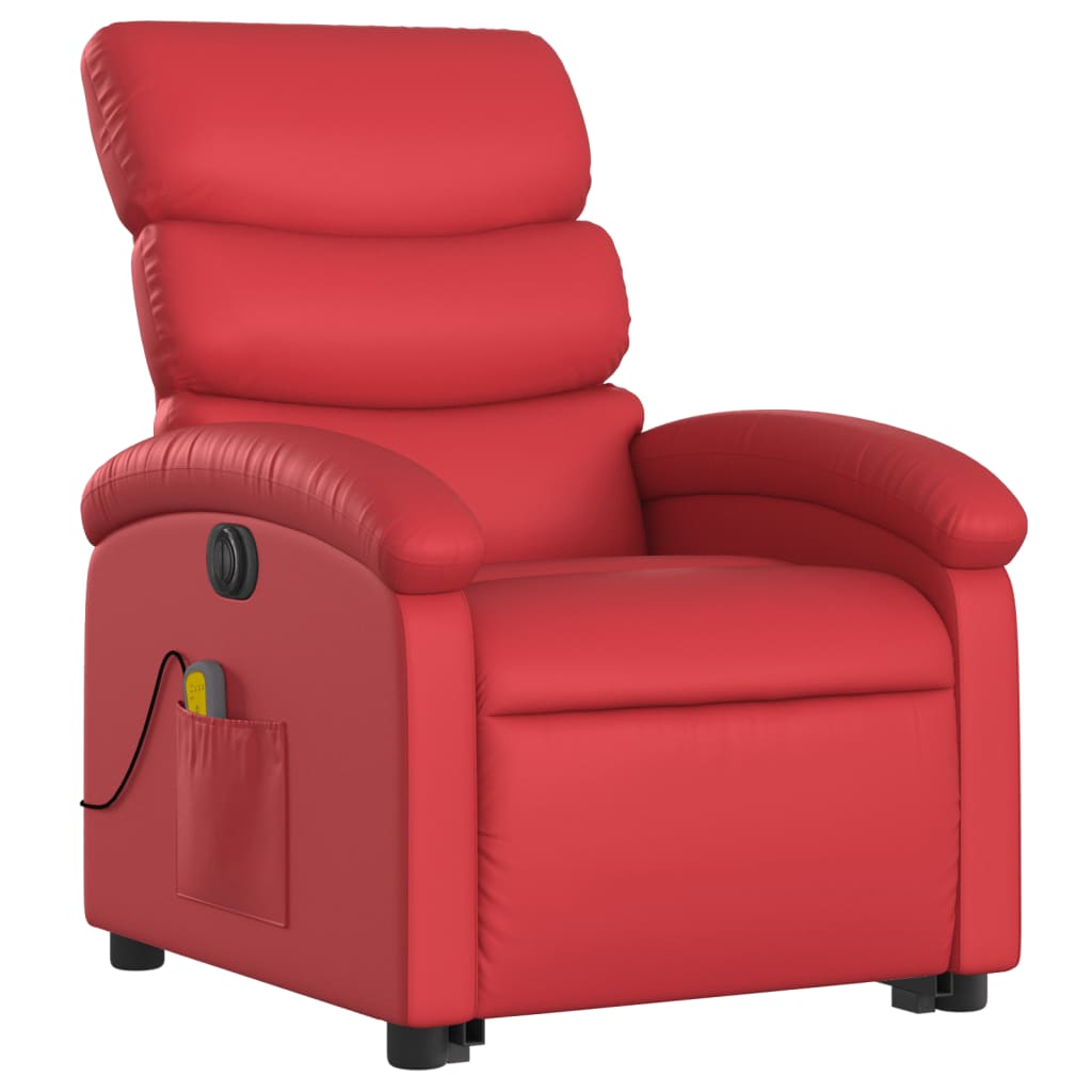 Sta-op-massagestoel elektrisch kunstleer rood is nu te koop bij PeponiXL, paradijselijk wonen!