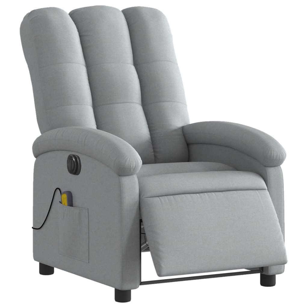 Massagestoel elektrisch verstelbaar stof lichtgrijs is nu te koop bij PeponiXL, paradijselijk wonen!