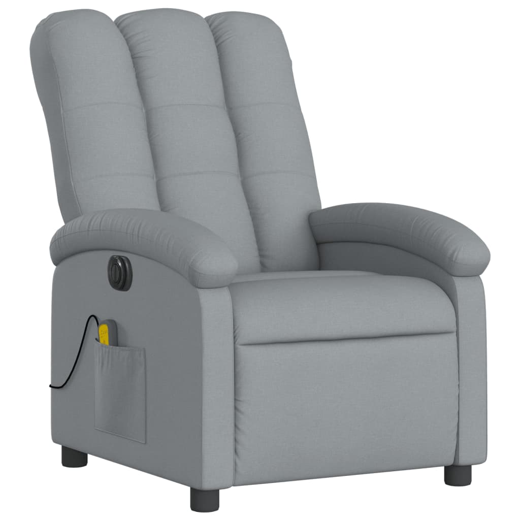 Massagestoel elektrisch verstelbaar stof lichtgrijs is nu te koop bij PeponiXL, paradijselijk wonen!
