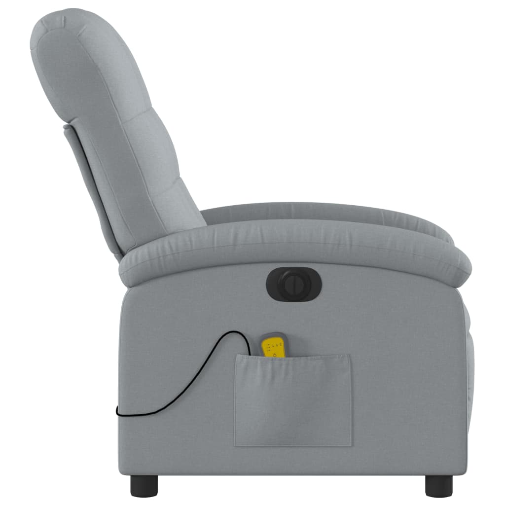 Massagestoel elektrisch verstelbaar stof lichtgrijs is nu te koop bij PeponiXL, paradijselijk wonen!