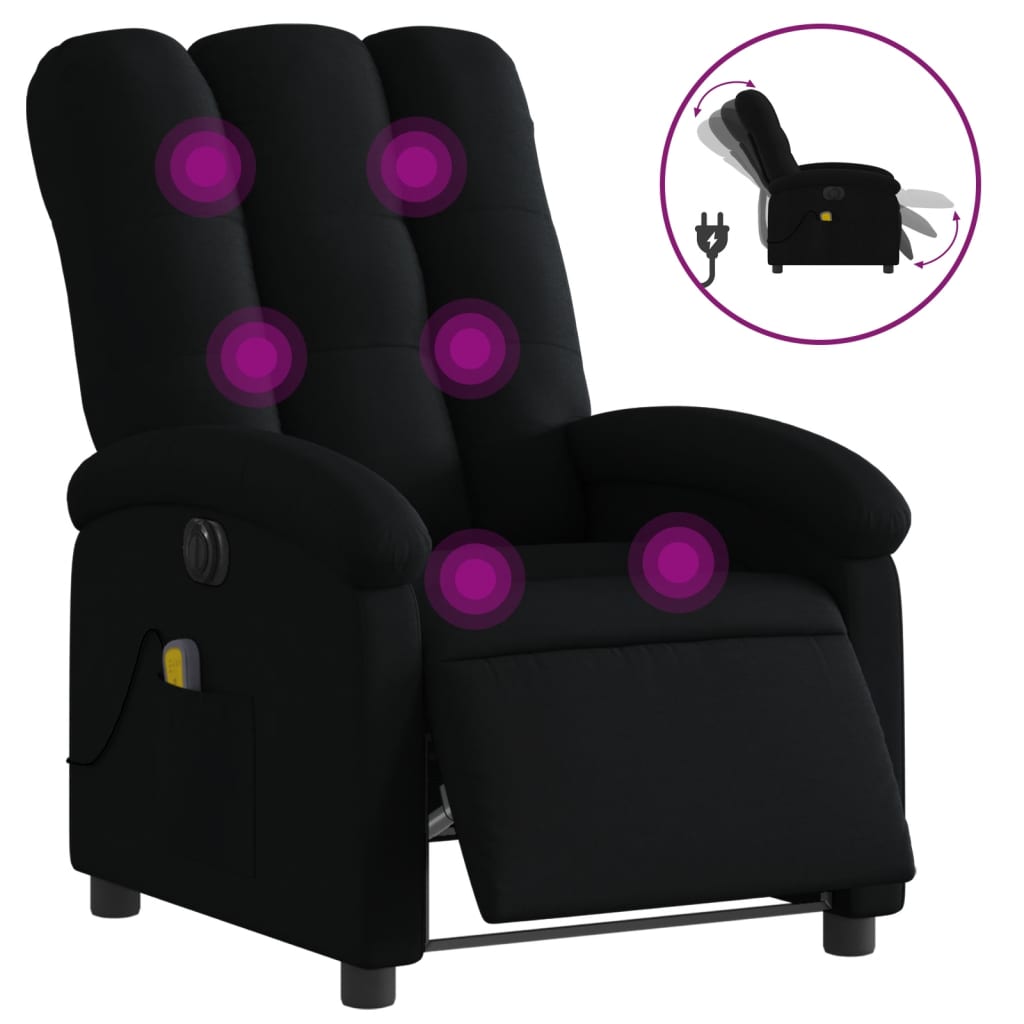 Massagestoel elektrisch verstelbaar stof zwart is nu te koop bij PeponiXL, paradijselijk wonen!