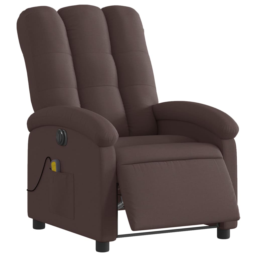 Massagestoel elektrisch verstelbaar stof donkerbruin is nu te koop bij PeponiXL, paradijselijk wonen!