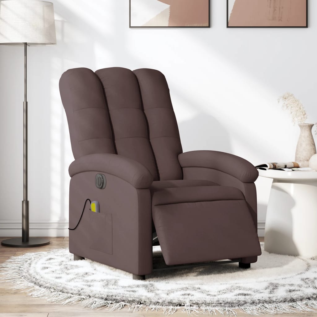Massagestoel elektrisch verstelbaar stof donkerbruin is nu te koop bij PeponiXL, paradijselijk wonen!
