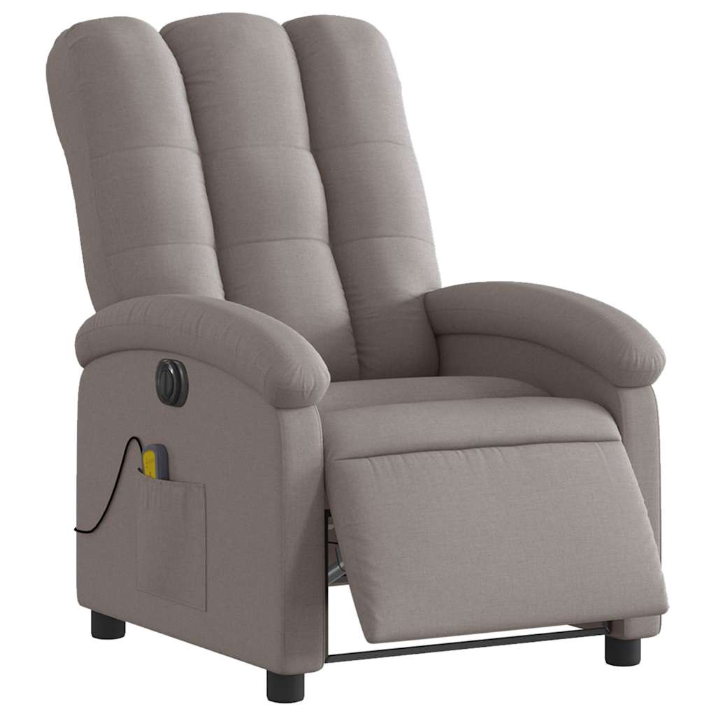 Massagestoel elektrisch verstelbaar stof taupe is nu te koop bij PeponiXL, paradijselijk wonen!