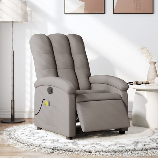 Massagestoel elektrisch verstelbaar stof taupe is nu te koop bij PeponiXL, paradijselijk wonen!