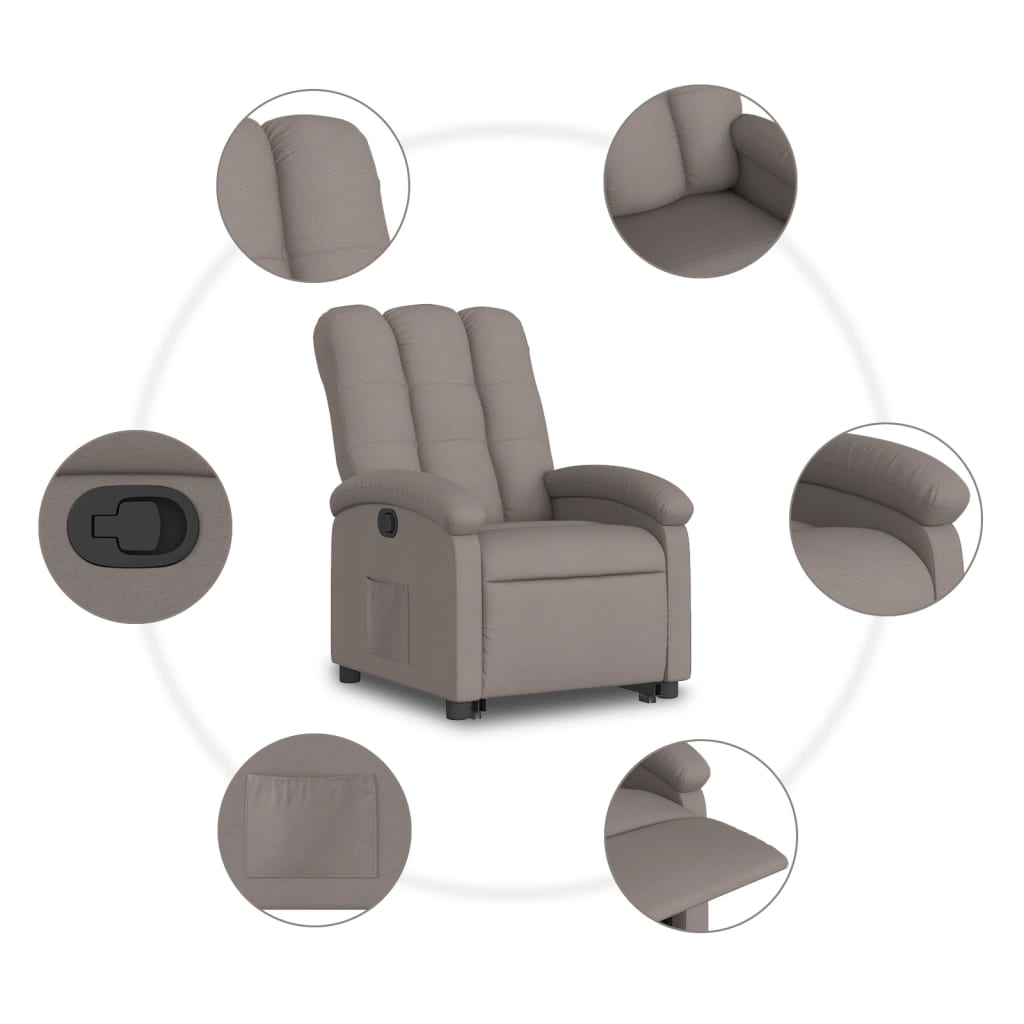Sta-op-stoel verstelbaar stof taupe is nu te koop bij PeponiXL, paradijselijk wonen!