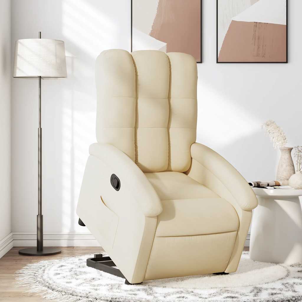 Sta-op-stoel verstelbaar stof crèmekleurig is nu te koop bij PeponiXL, paradijselijk wonen!