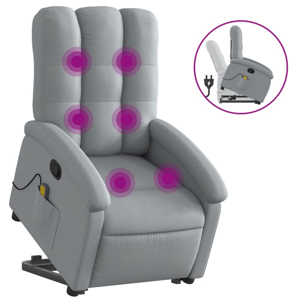 Sta-op-massagestoel verstelbaar stof lichtgrijs is nu te koop bij PeponiXL, paradijselijk wonen!