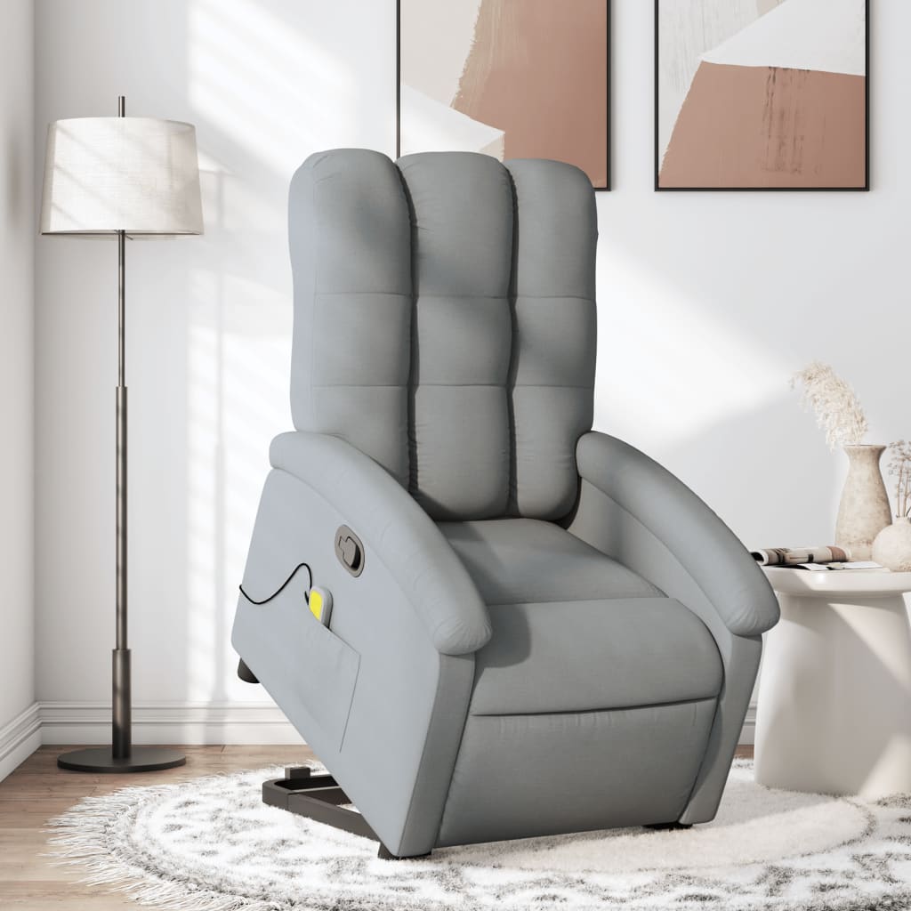 Sta-op-massagestoel verstelbaar stof lichtgrijs is nu te koop bij PeponiXL, paradijselijk wonen!
