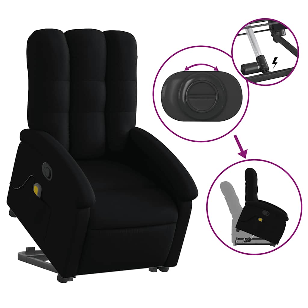 Sta-op-massagestoel verstelbaar stof zwart is nu te koop bij PeponiXL, paradijselijk wonen!