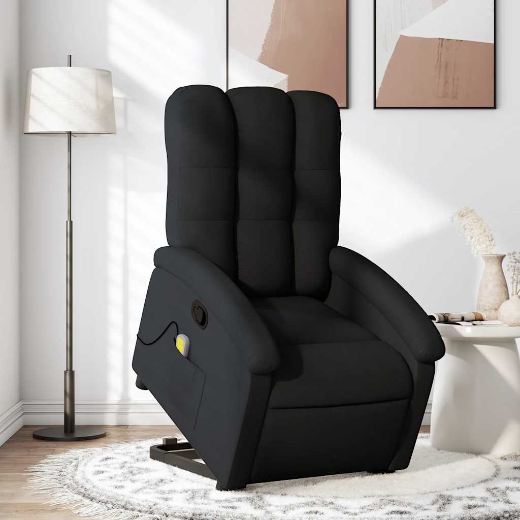 Sta-op-massagestoel verstelbaar stof zwart is nu te koop bij PeponiXL, paradijselijk wonen!