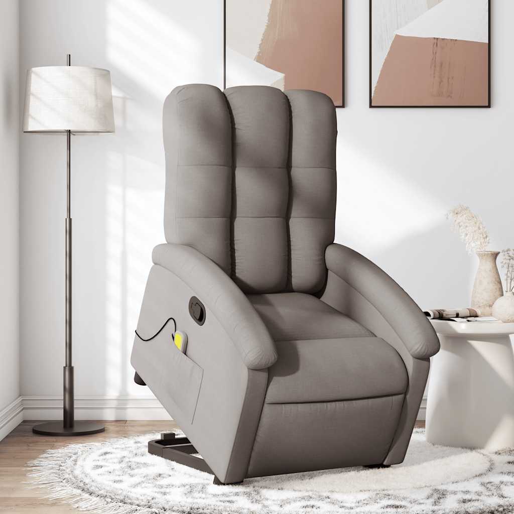 Sta-op-massagestoel verstelbaar stof taupe is nu te koop bij PeponiXL, paradijselijk wonen!