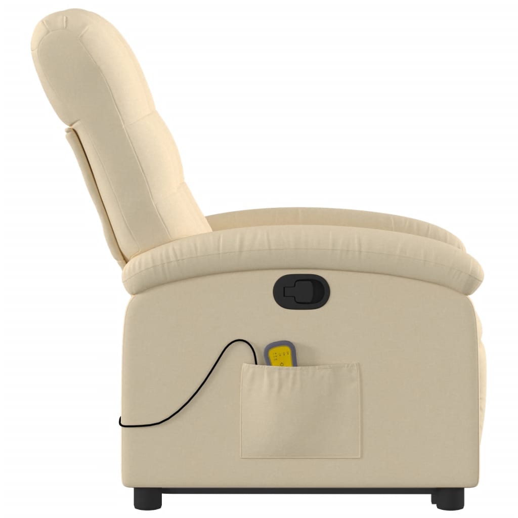 Sta-op-massagestoel verstelbaar stof crèmekleurig is nu te koop bij PeponiXL, paradijselijk wonen!