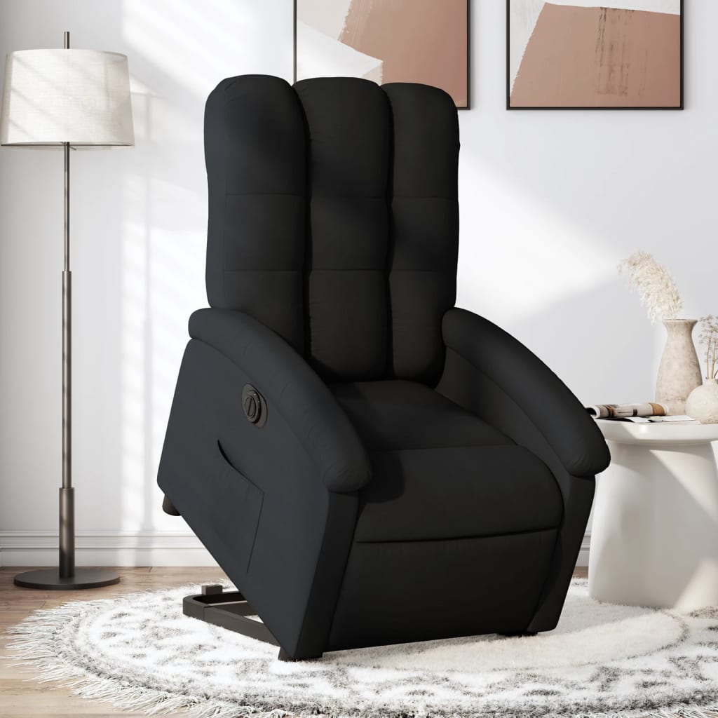 Sta-op-stoel elektrisch verstelbaar stof zwart is nu te koop bij PeponiXL, paradijselijk wonen!