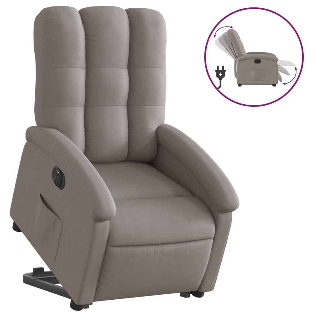 Sta-op-stoel elektrisch verstelbaar stof taupe is nu te koop bij PeponiXL, paradijselijk wonen!
