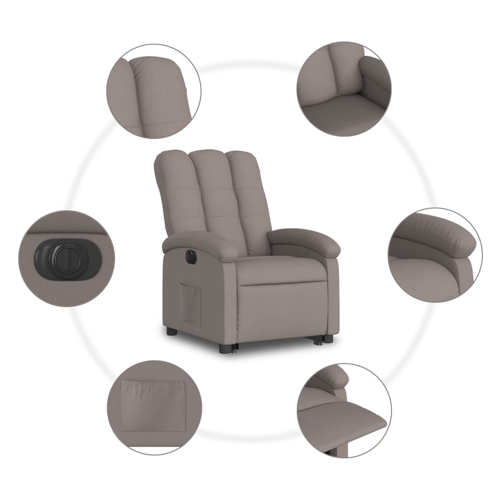Sta-op-stoel elektrisch verstelbaar stof taupe is nu te koop bij PeponiXL, paradijselijk wonen!