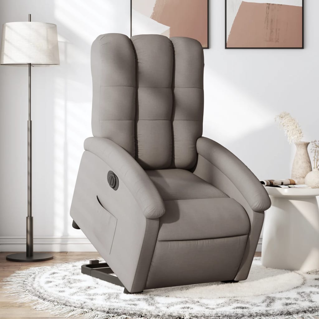 Sta-op-stoel elektrisch verstelbaar stof taupe is nu te koop bij PeponiXL, paradijselijk wonen!