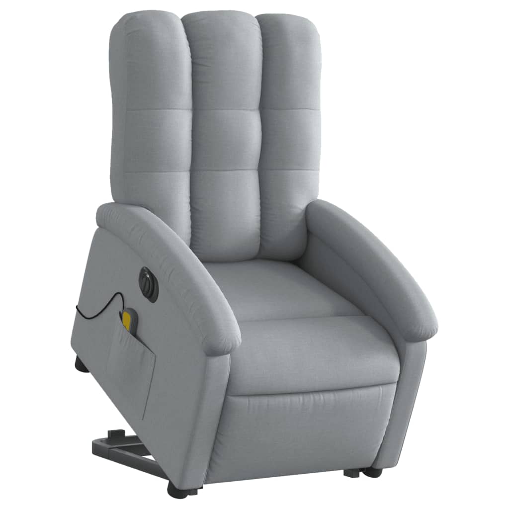 Sta-op-massagestoel elektrisch verstelbaar stof lichtgrijs is nu te koop bij PeponiXL, paradijselijk wonen!