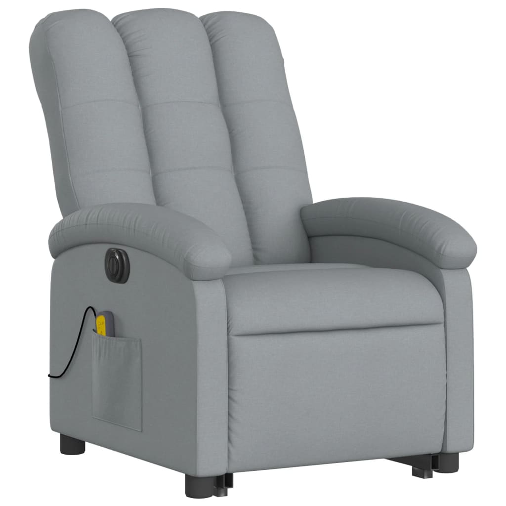 Sta-op-massagestoel elektrisch verstelbaar stof lichtgrijs is nu te koop bij PeponiXL, paradijselijk wonen!