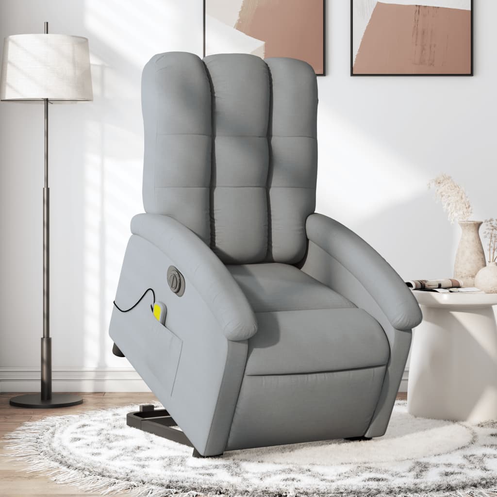 Sta-op-massagestoel elektrisch verstelbaar stof lichtgrijs is nu te koop bij PeponiXL, paradijselijk wonen!