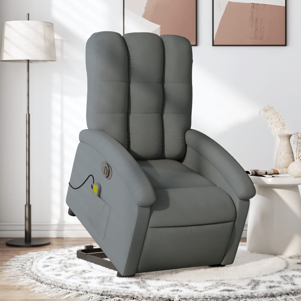 Sta-op-massagestoel elektrisch verstelbaar stof donkergrijs is nu te koop bij PeponiXL, paradijselijk wonen!