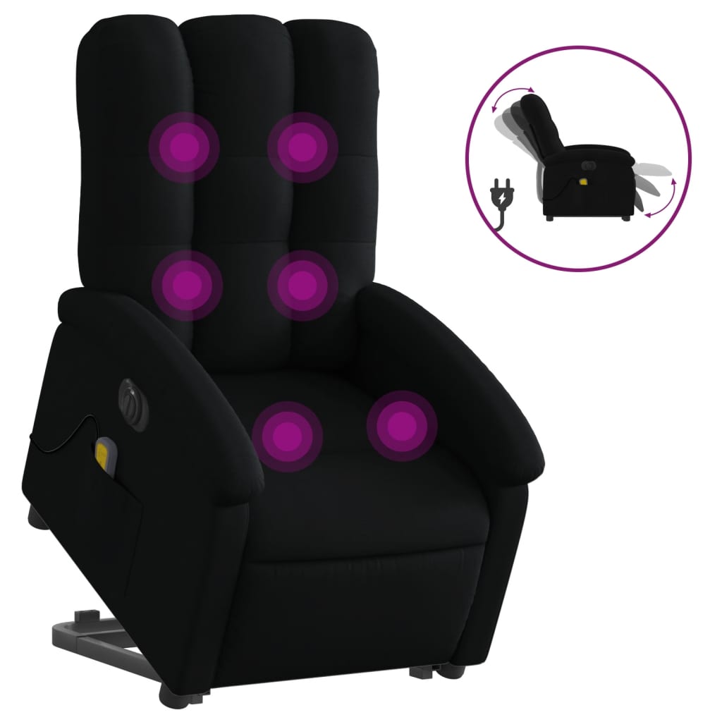 Sta-op-massagestoel elektrisch verstelbaar stof zwart is nu te koop bij PeponiXL, paradijselijk wonen!