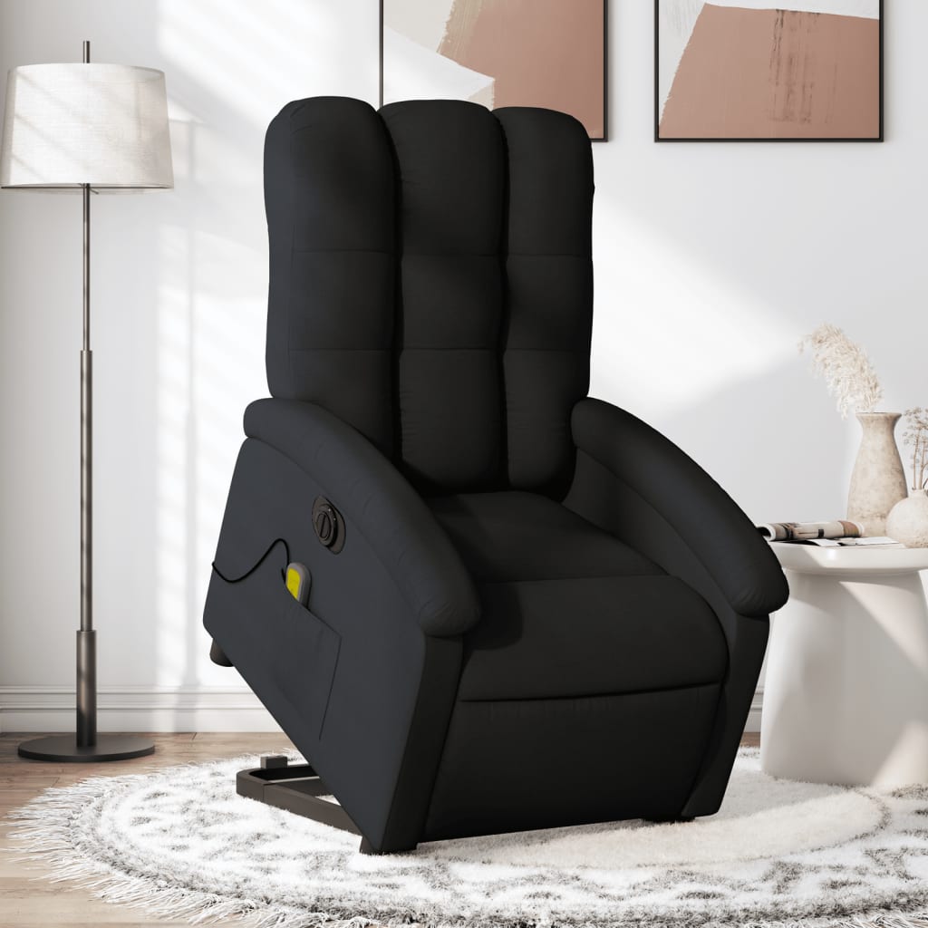 Sta-op-massagestoel elektrisch verstelbaar stof zwart is nu te koop bij PeponiXL, paradijselijk wonen!