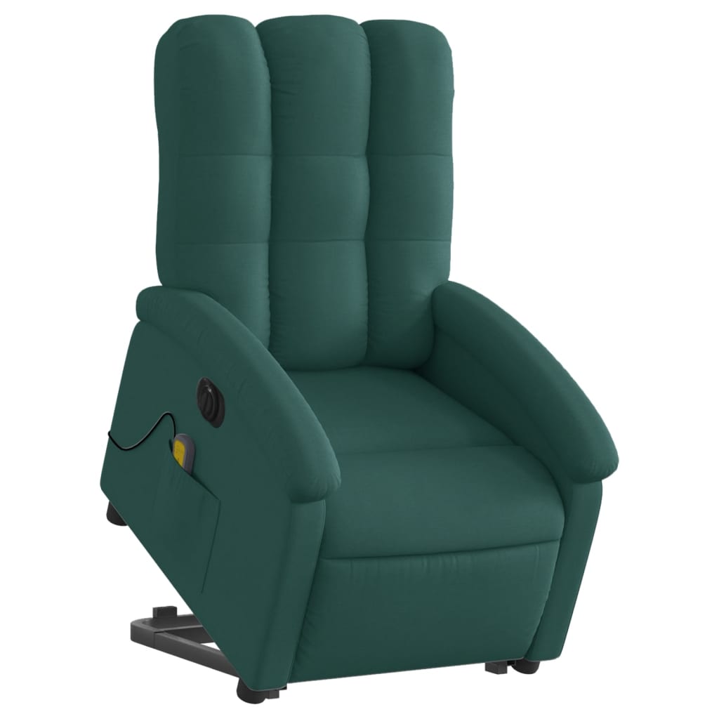 Sta-op-massagestoel elektrisch verstelbaar stof donkergroen is nu te koop bij PeponiXL, paradijselijk wonen!