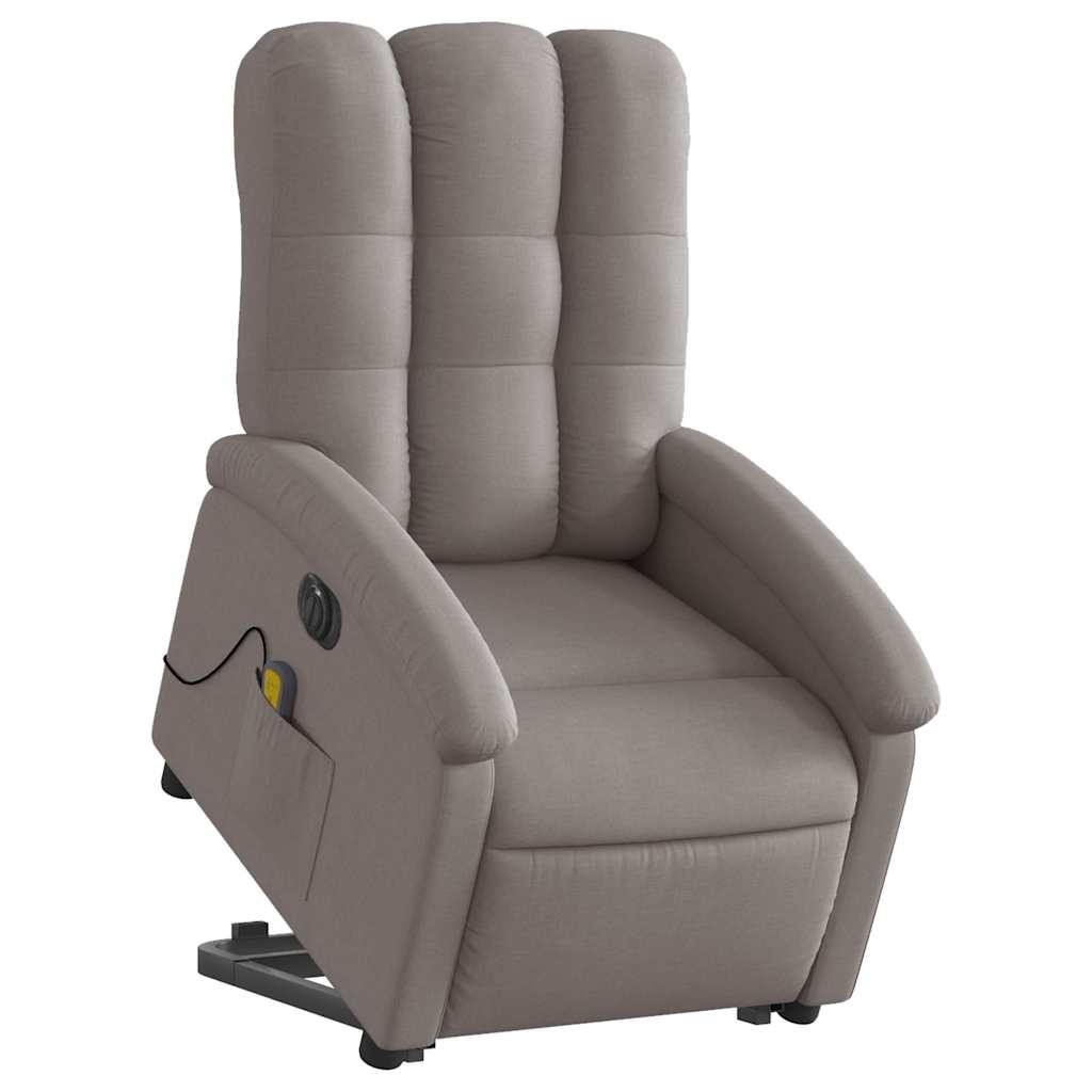 Sta-op-massagestoel elektrisch verstelbaar stof taupe is nu te koop bij PeponiXL, paradijselijk wonen!