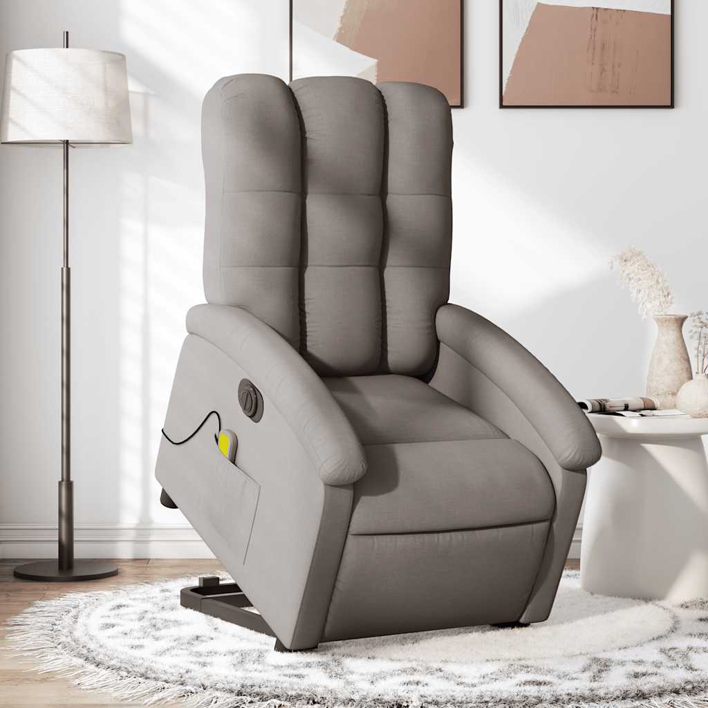 Sta-op-massagestoel elektrisch verstelbaar stof taupe is nu te koop bij PeponiXL, paradijselijk wonen!