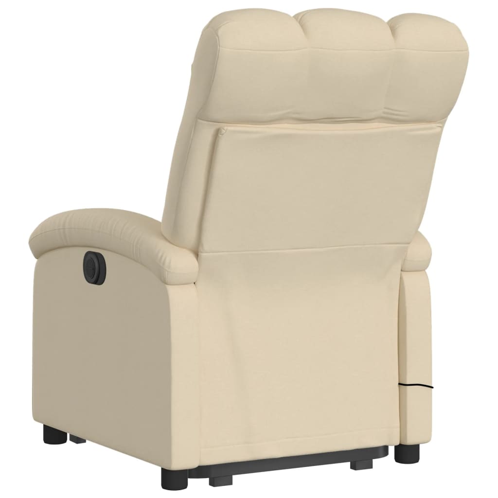 Sta-op-massagestoel elektrisch verstelbaar stof crèmekleurig is nu te koop bij PeponiXL, paradijselijk wonen!