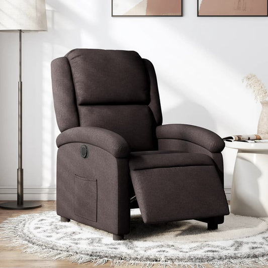 Fauteuil verstelbaar elektrisch stof donkerbruin is nu te koop bij PeponiXL, paradijselijk wonen!