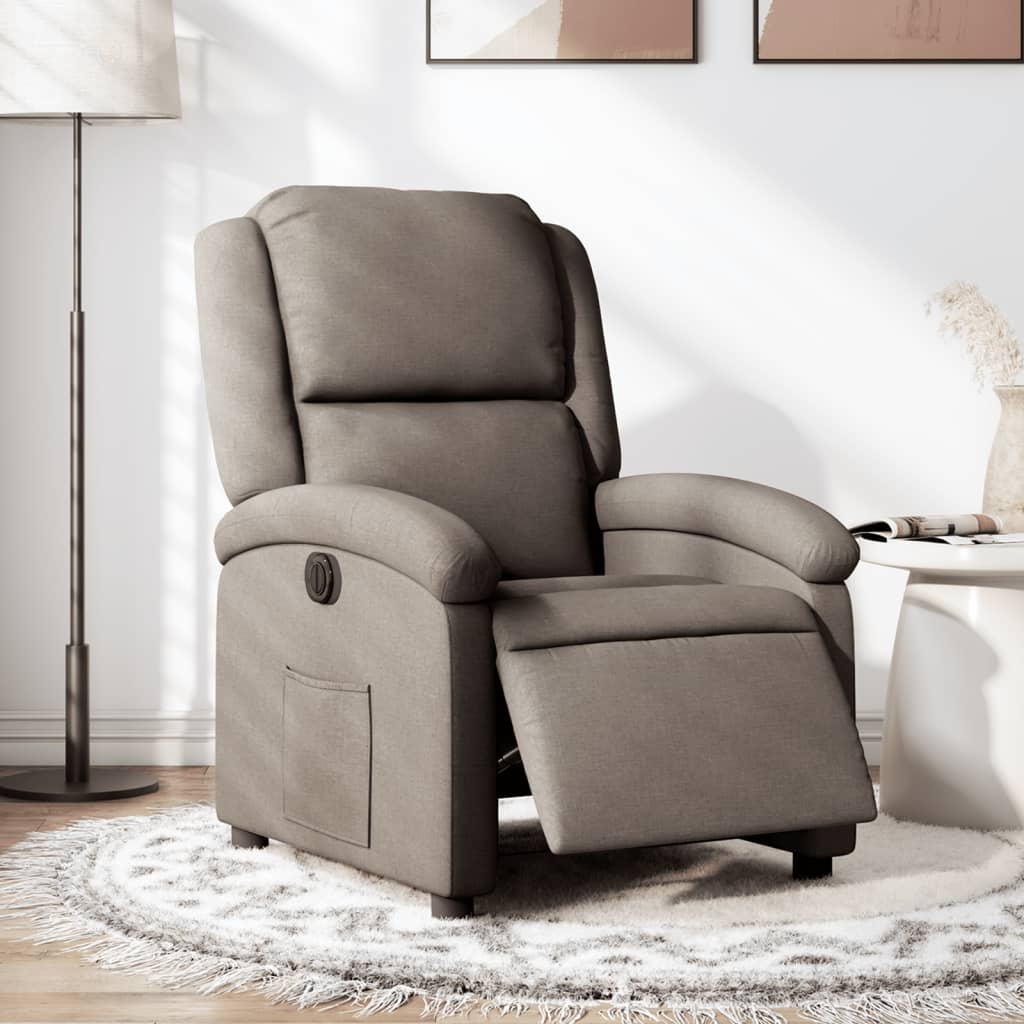 Fauteuil verstelbaar elektrisch stof taupe is nu te koop bij PeponiXL, paradijselijk wonen!