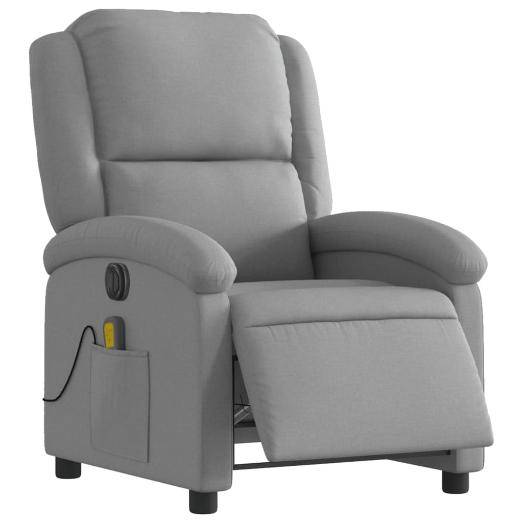 Massagestoel elektrisch verstelbaar stof lichtgrijs is nu te koop bij PeponiXL, paradijselijk wonen!