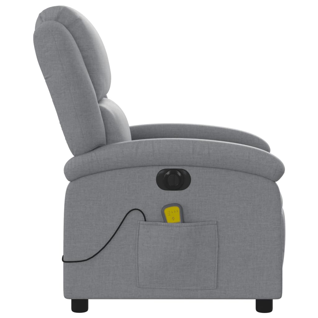 Massagestoel elektrisch verstelbaar stof lichtgrijs is nu te koop bij PeponiXL, paradijselijk wonen!