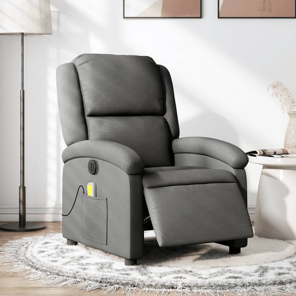 Massagestoel elektrisch verstelbaar stof donkergrijs is nu te koop bij PeponiXL, paradijselijk wonen!